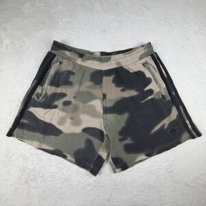 Adidas Originals Trefoil Shorts Men's Large Camp Tie Dye 3 Stripe Zip Pocket